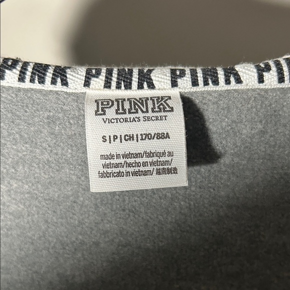 PINK Victoria's Secret Vintage Oversized Gray V-Neck Hoodie - Picture 6 of 6